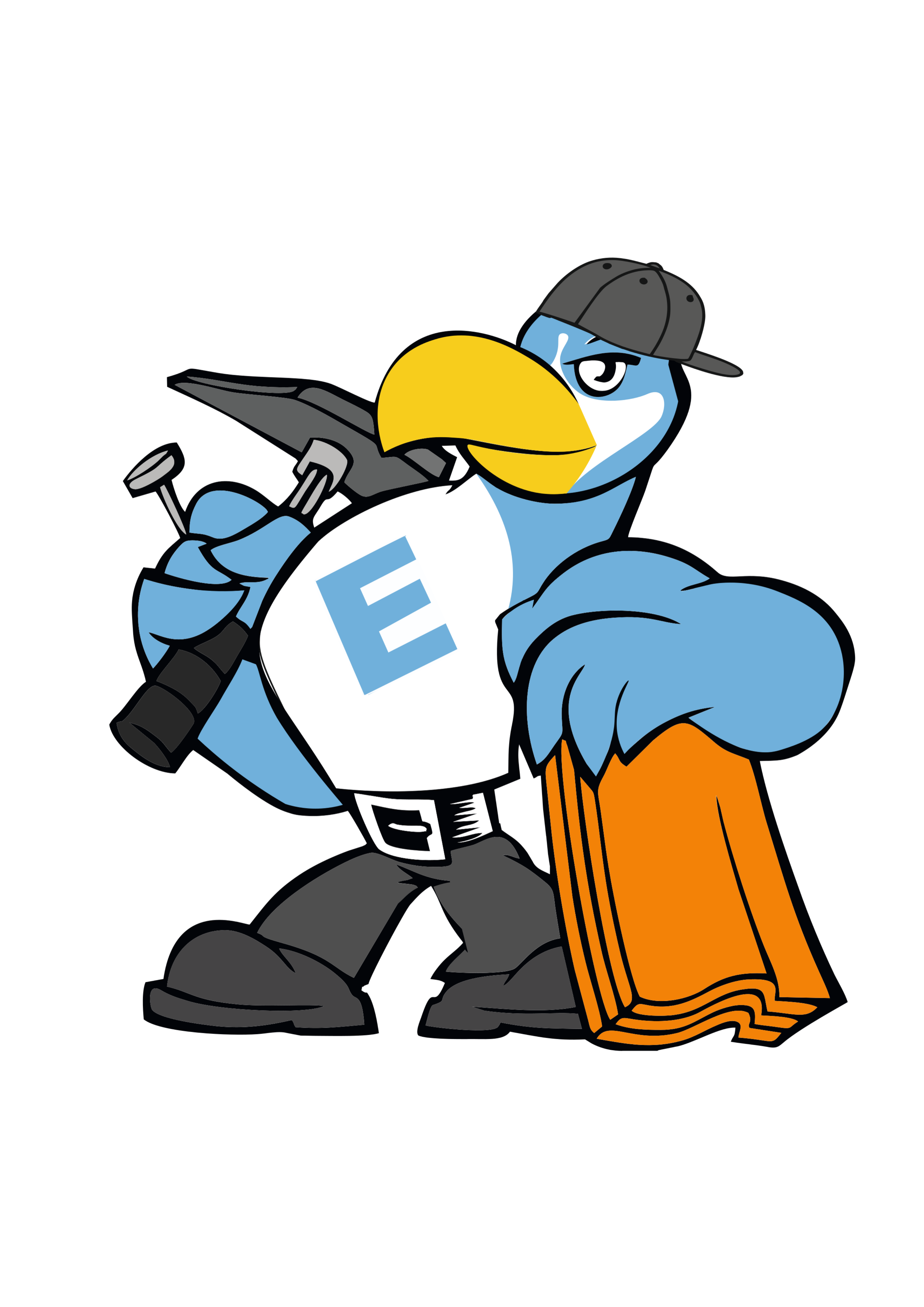 HENKIES Maskottchen – der Dachdecker-Vogel